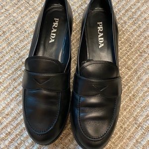 Prada black moccasin loafer